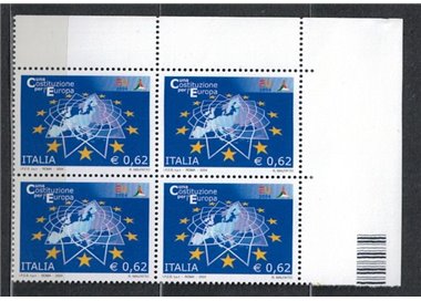 ITALY 2004 European Constitution in quartina MNH**