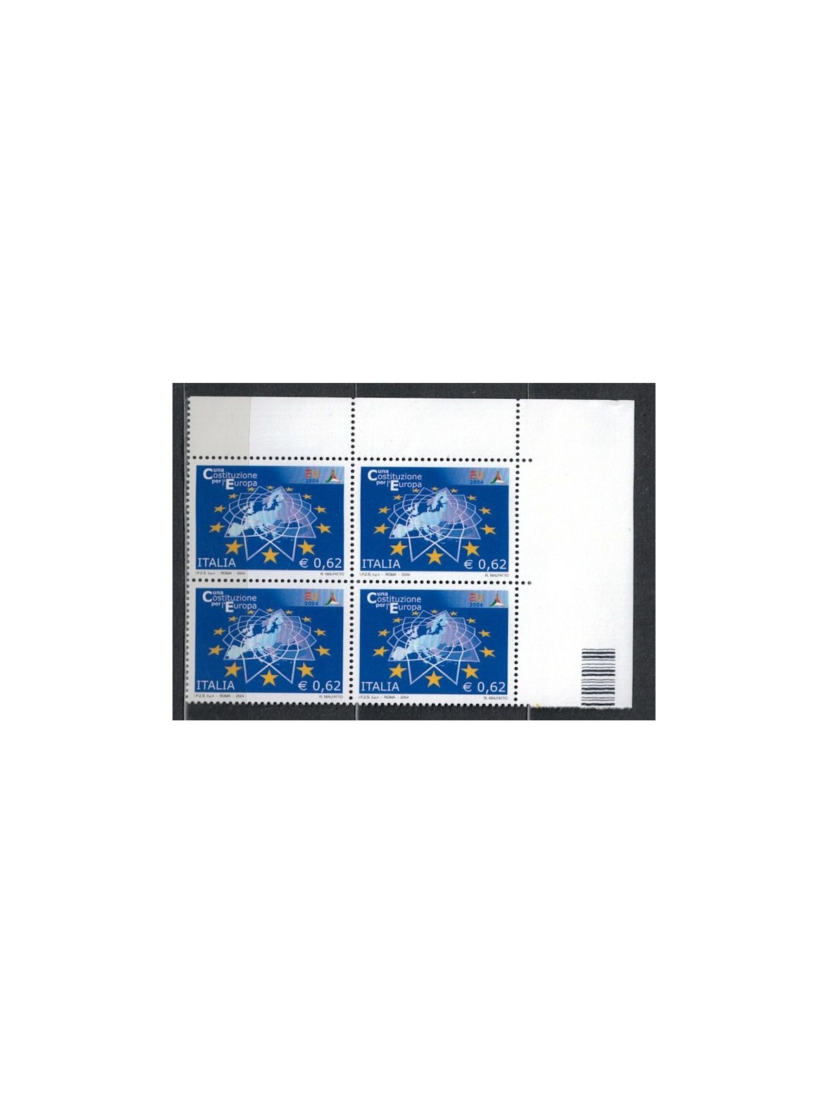 ITALY 2004 European Constitution in quartina MNH**