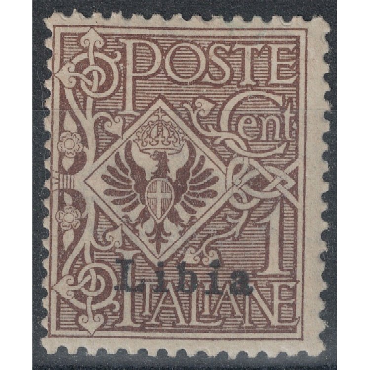 LIBIA 1912-17 1c bruno MNH**