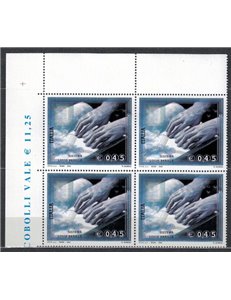 ITALY 2004 Louis Braille reading system in block of four MNH**