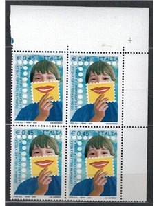 ITALY 2004 Philately Day in block of four MNH**