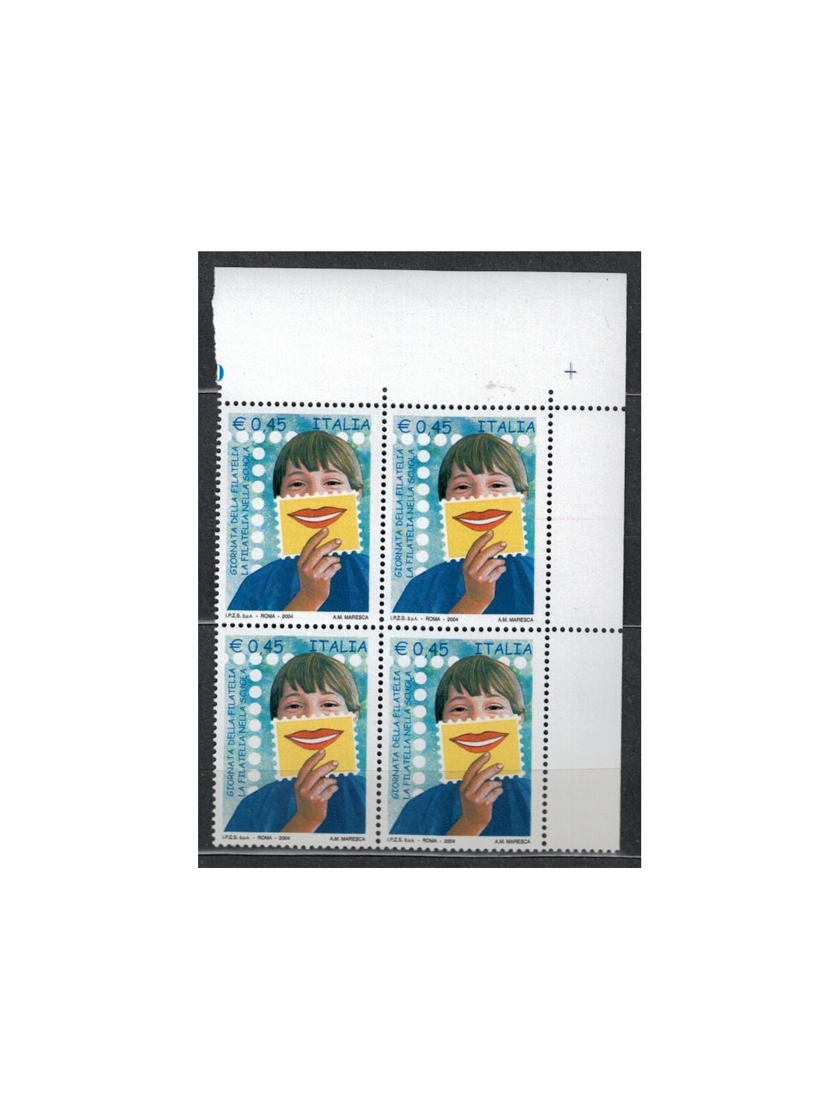ITALY 2004 Philately Day in block of four MNH**