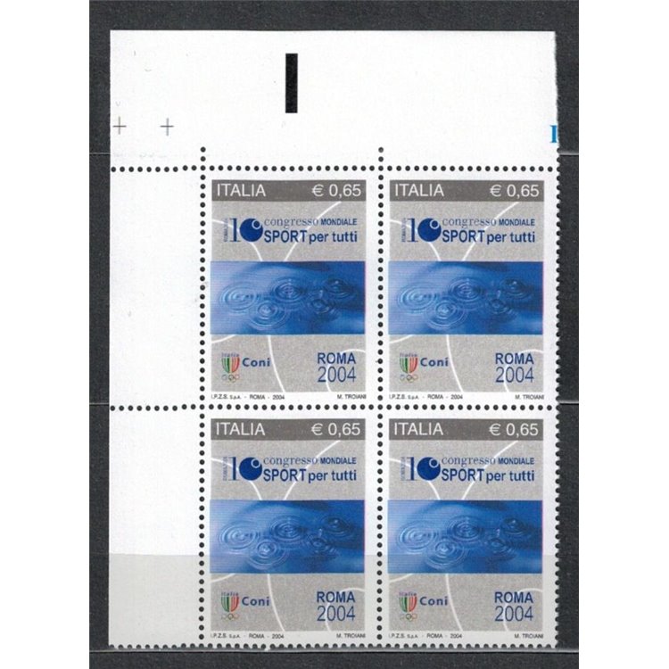 ITALY 2004 Sports Congress in block of four MNH**