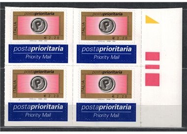 ITALY 2004 Priority mail €2.20 in block of four MNH**