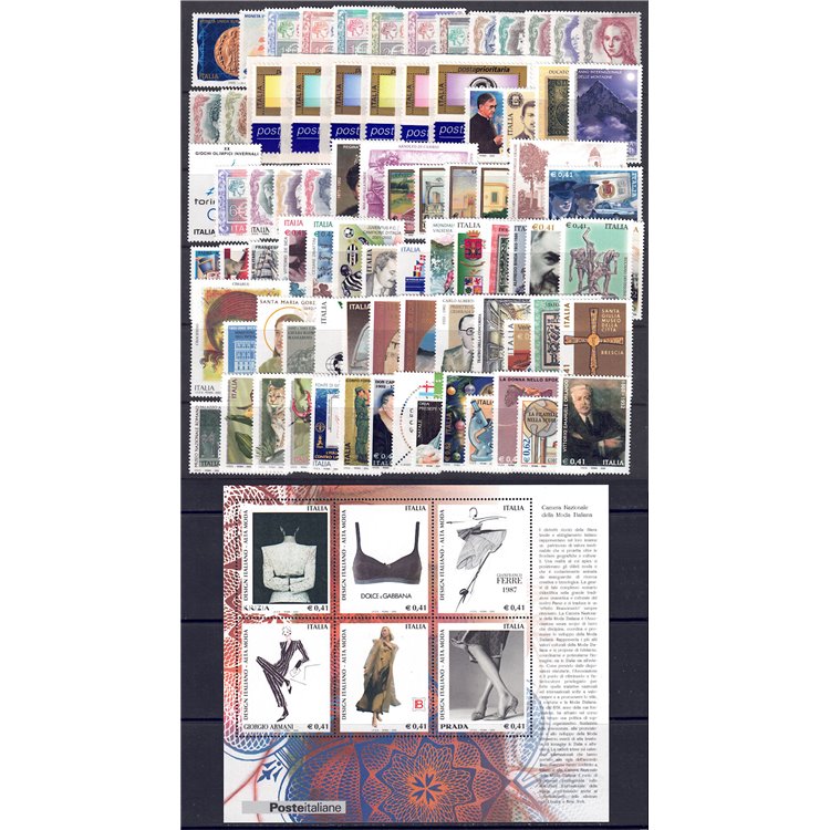 ITALY 2002 Complete Year 82v + 1 s/s MNH**