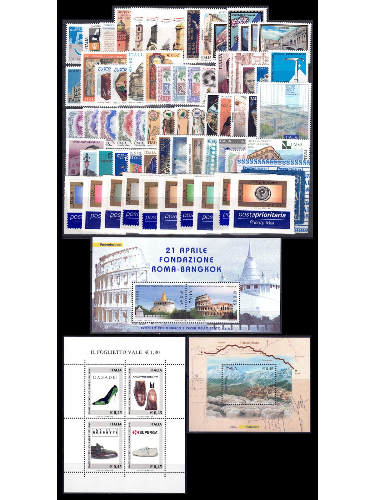 ITALIA 2004 Annata Completa 69v + 3 BF MNH**