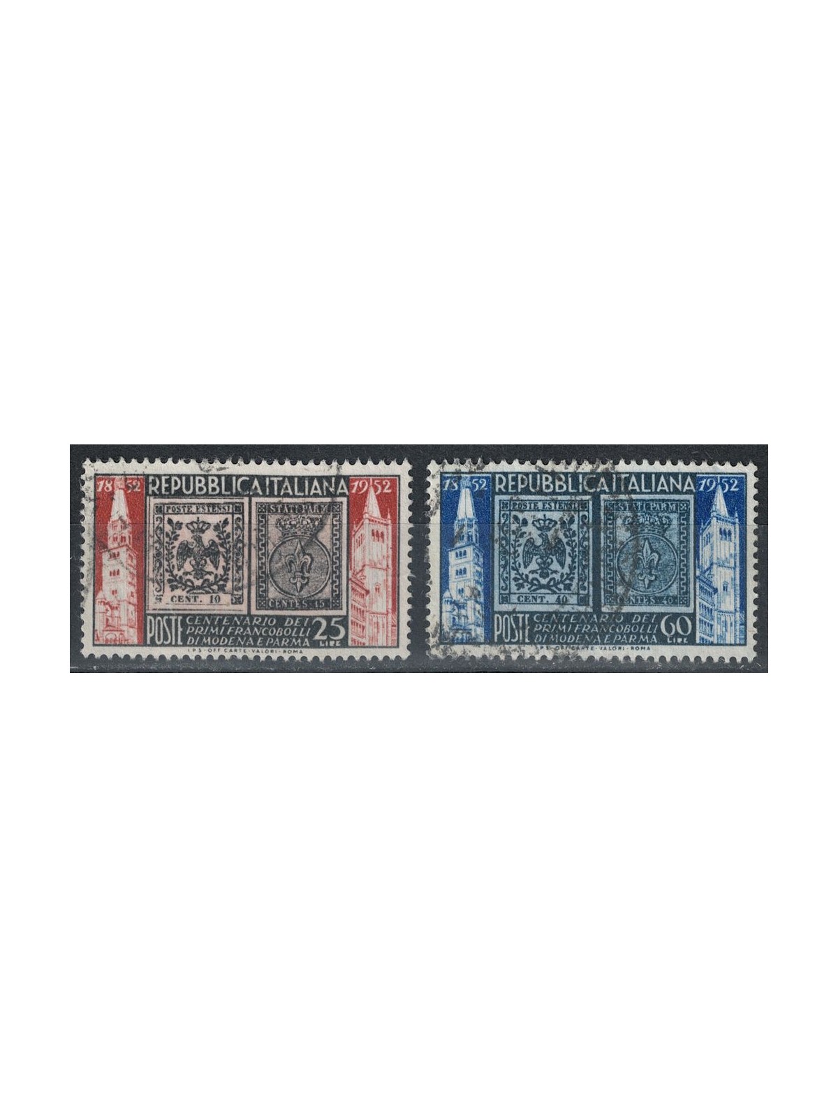 ITALIA 1952 Francobolli di Modena e Parma 2v us