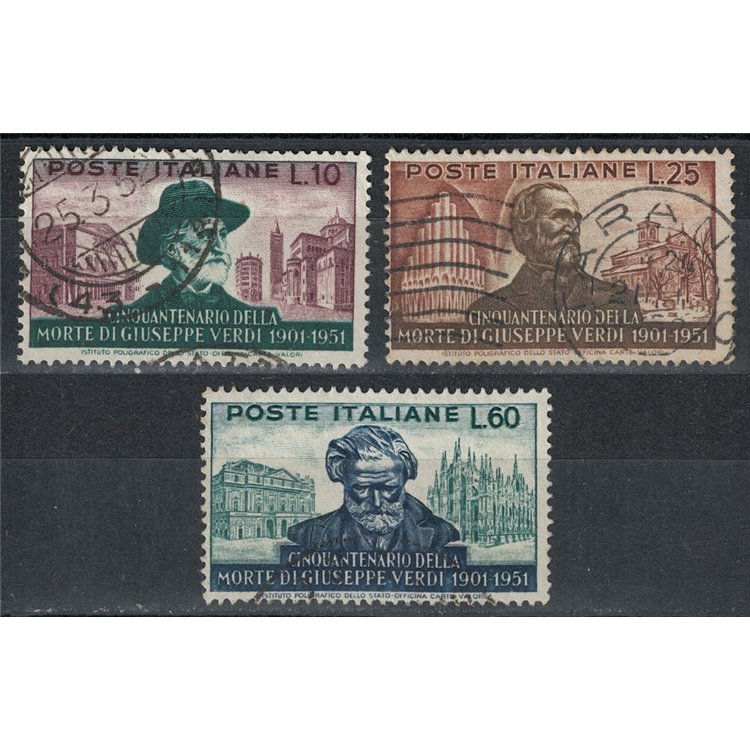 ITALY 1951 Giuseppe Verdi 3v used