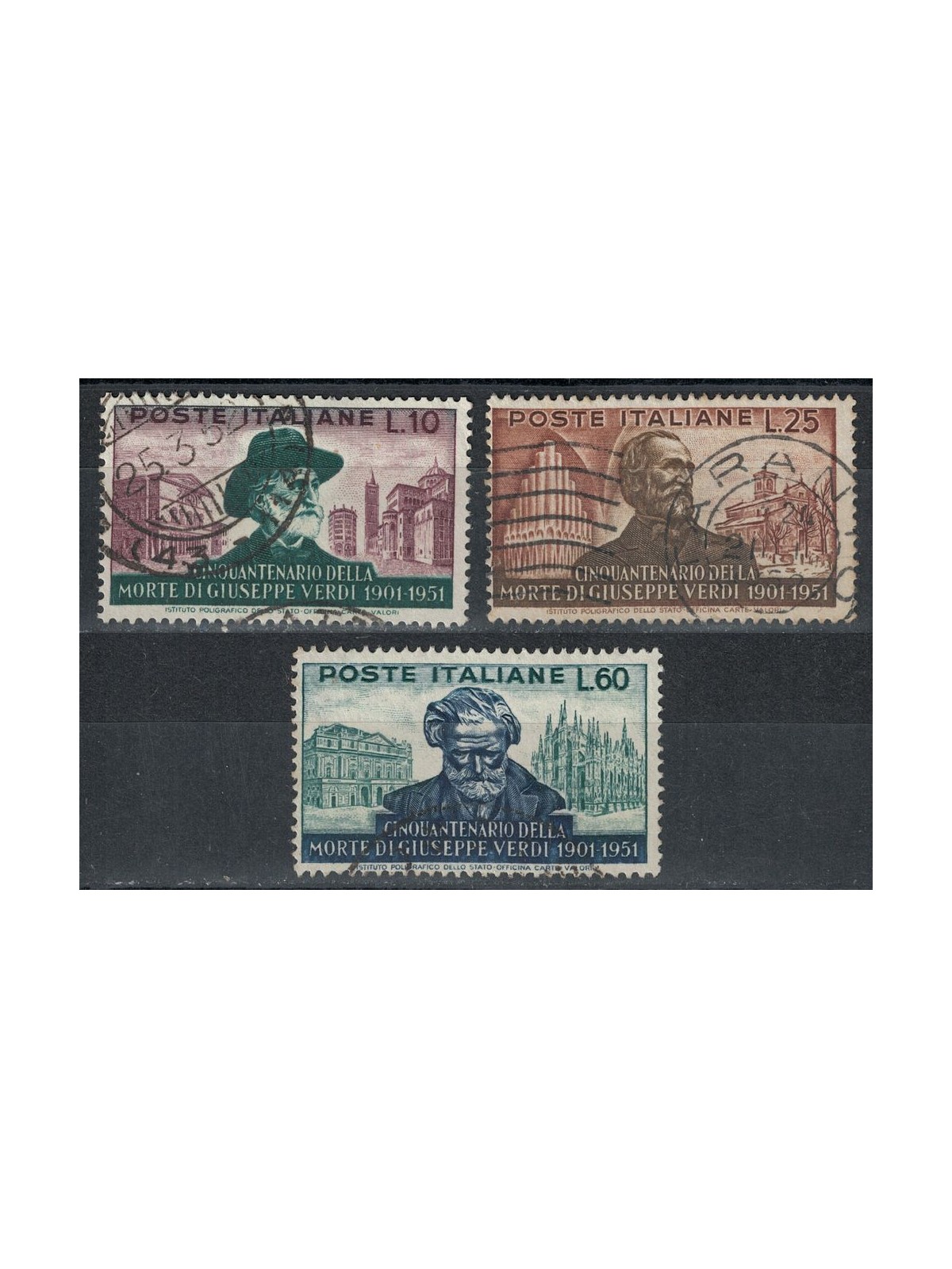 ITALY 1951 Giuseppe Verdi 3v used