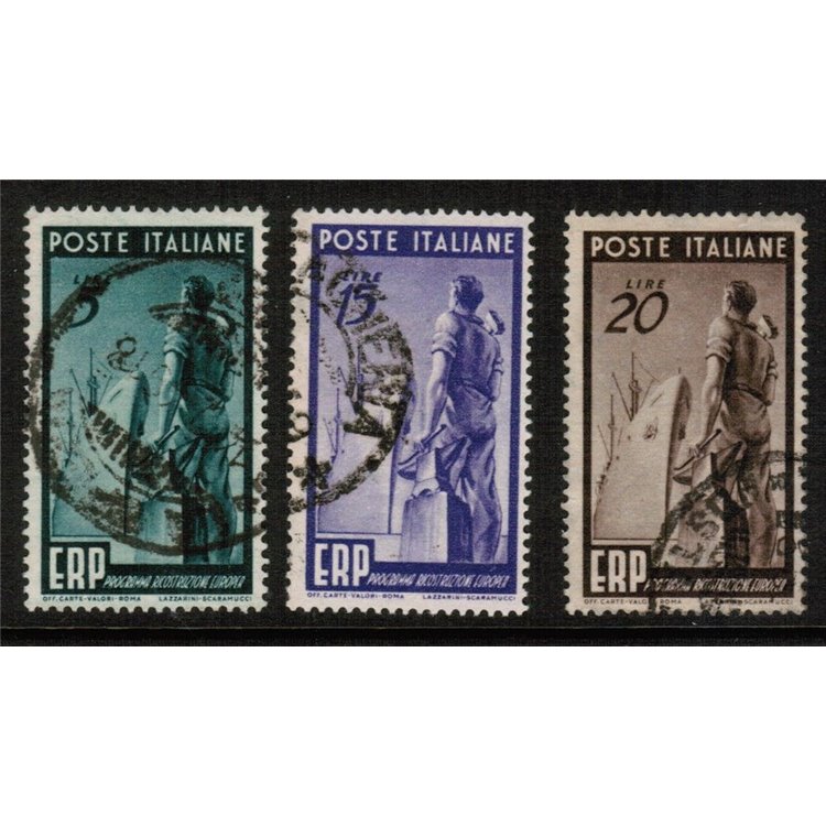 ITALY 1949 ERP, European Reconstruction Programme 3v used