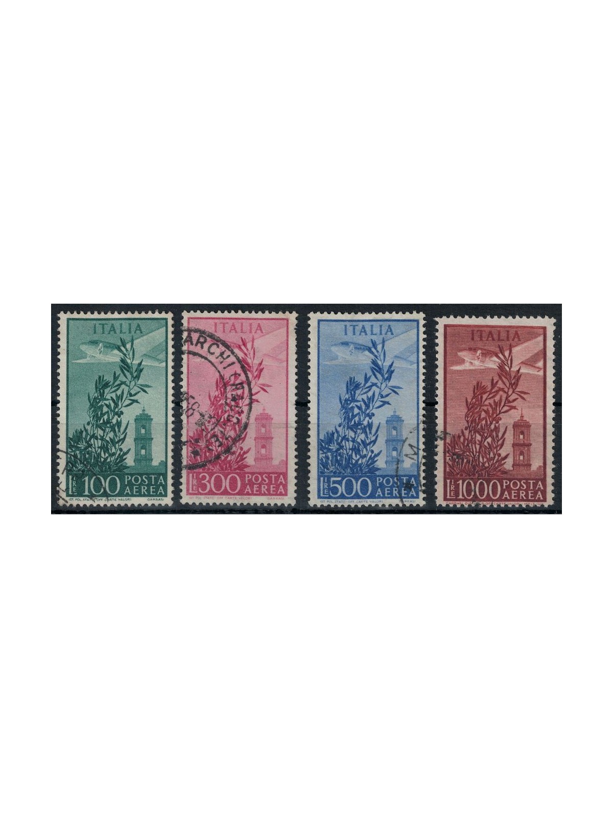 ITALY 1955 Campidoglio Tower (airmail) 4v used