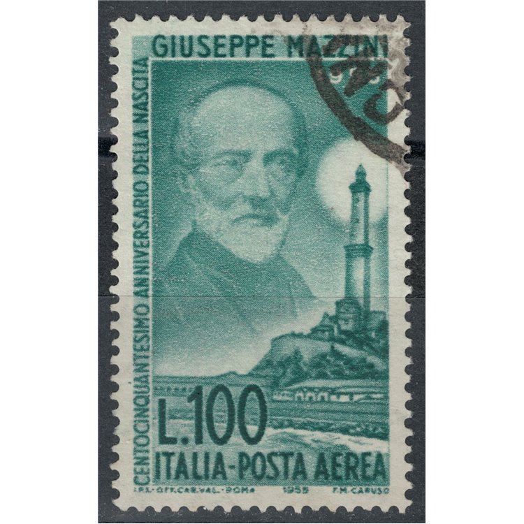 ITALY 1955 Giuseppe Mazzini (airmail) used