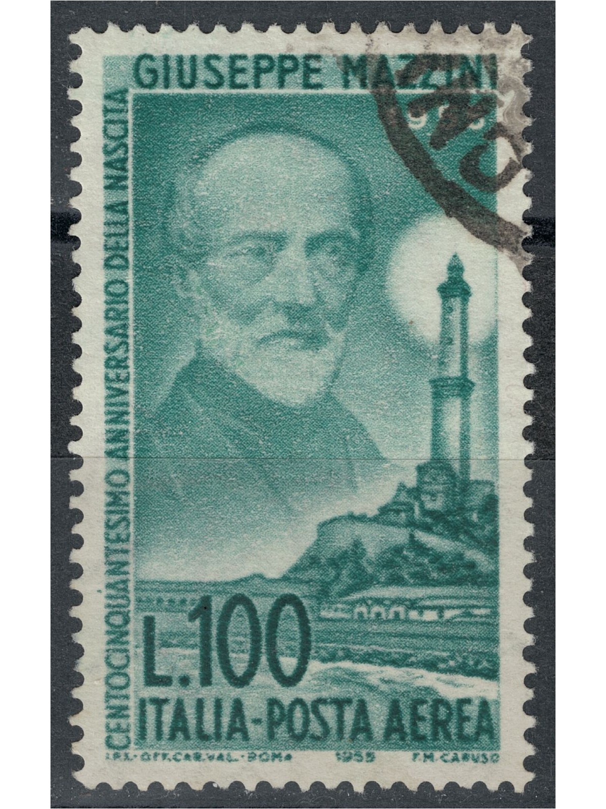 ITALY 1955 Giuseppe Mazzini (airmail) used