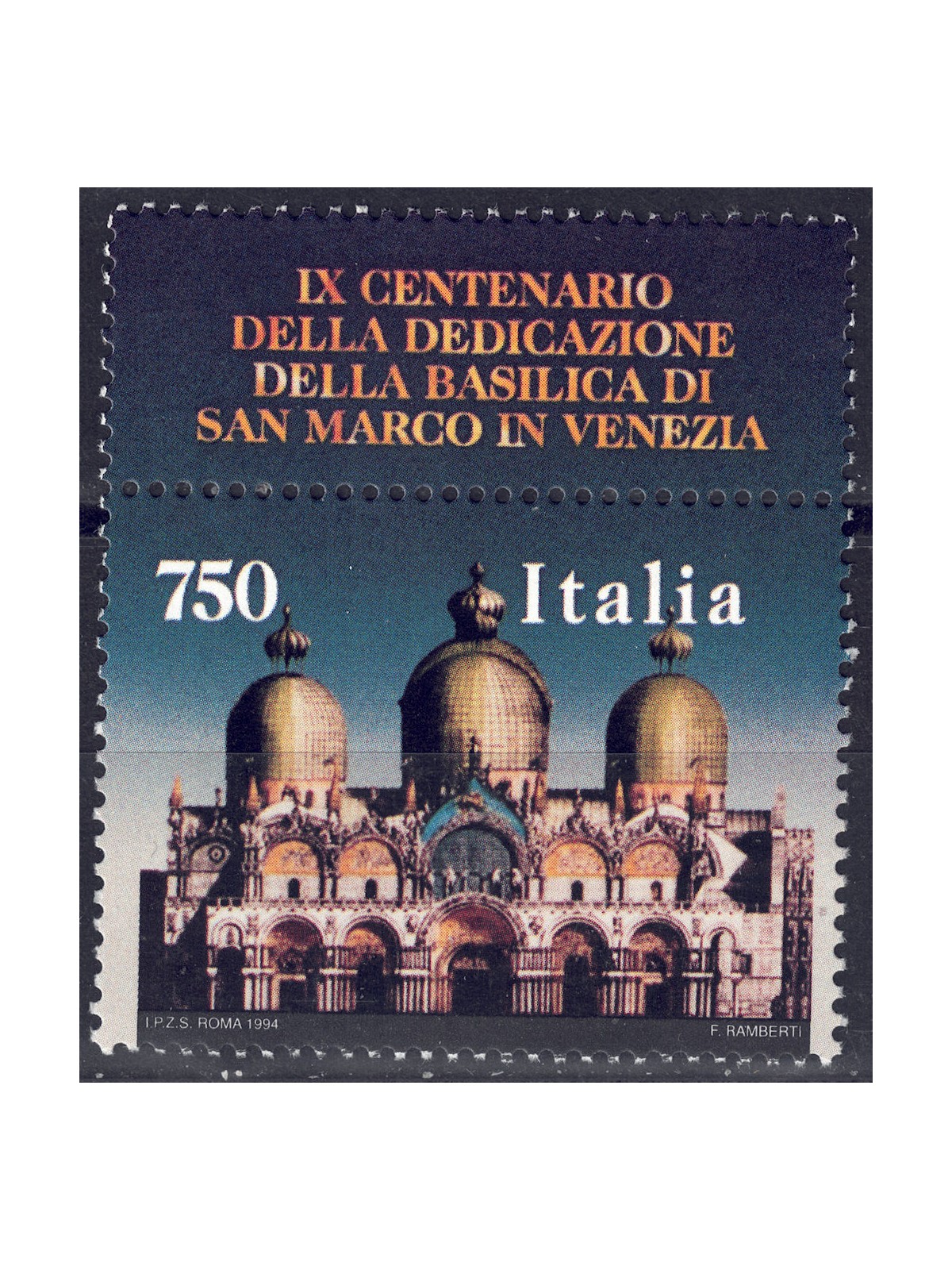 ITALIA 1994 Basilica di San Marco MNH**