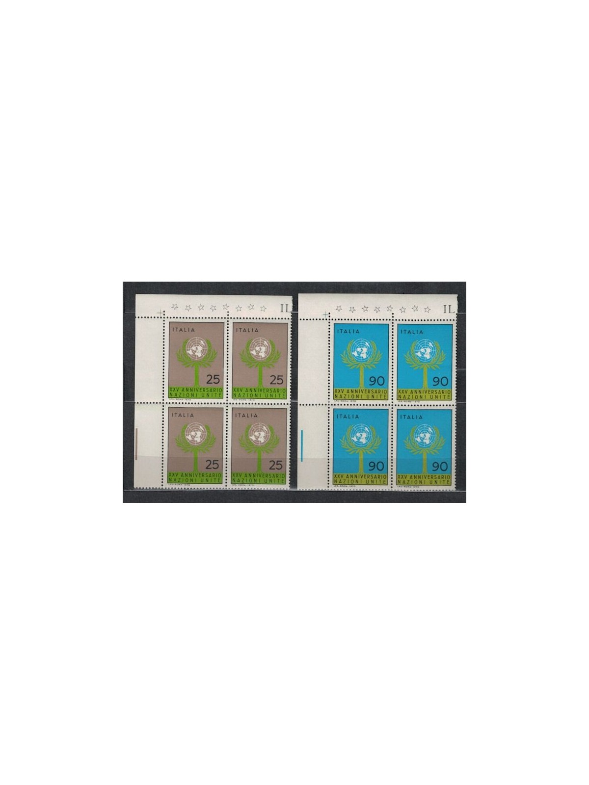ITALY 1970 UN Anniversary in quartet 2v MNH**