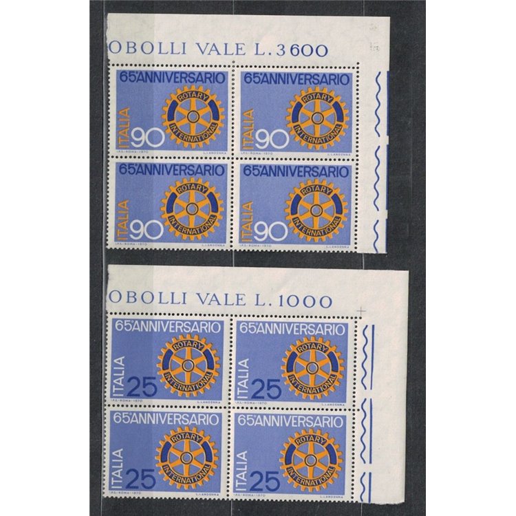 ITALY 1970 Rotary Club 2v in quartets MNH**