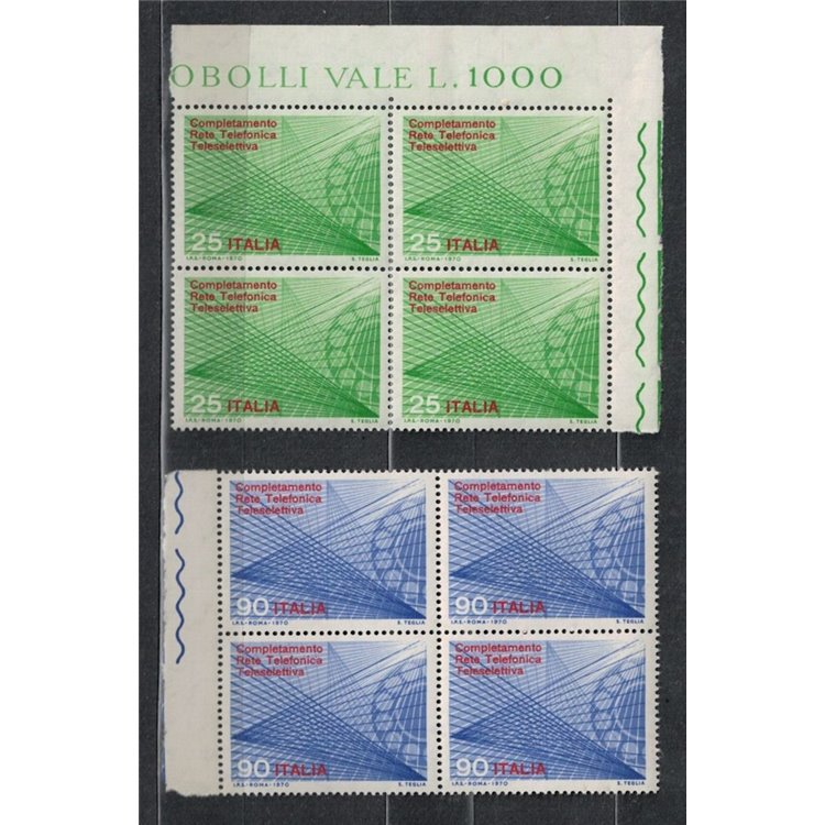 ITALY 1970 Teleselective telephone network (quartet) 2v MNH**