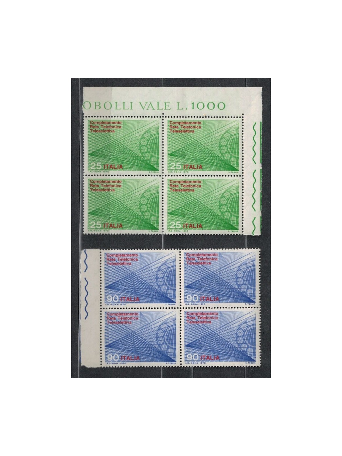 ITALY 1970 Teleselective telephone network (quartet) 2v MNH**