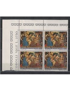 ITALY 1970 Christmas (airmail) in block of four MNH**
