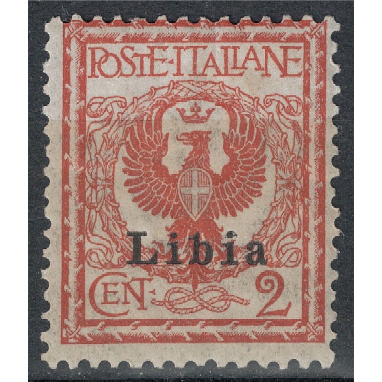 LIBIA 1912-17 2c rosso bruno MH*
