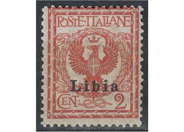 LIBIA 1912-17 2c rosso bruno MH*