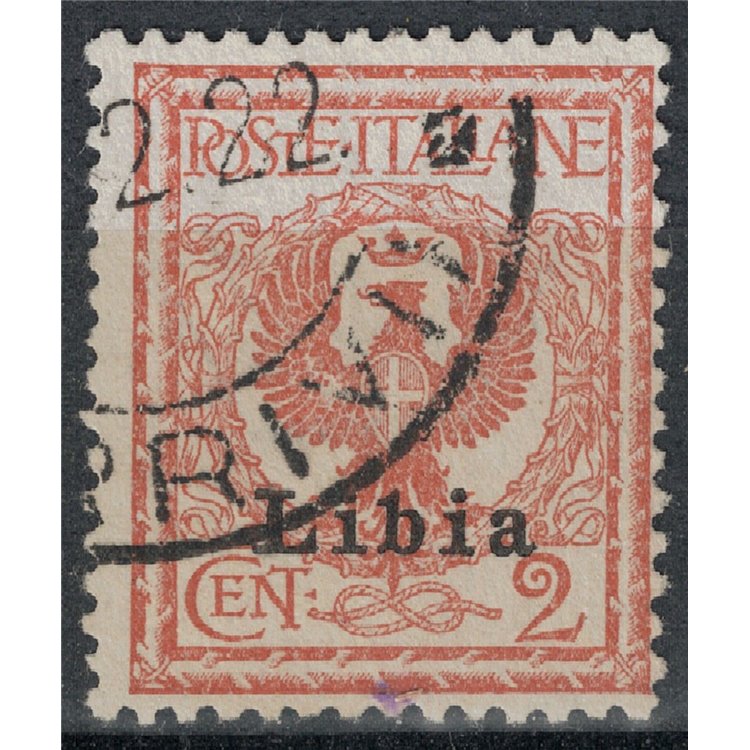LIBIA 1912-17 2c rosso bruno us