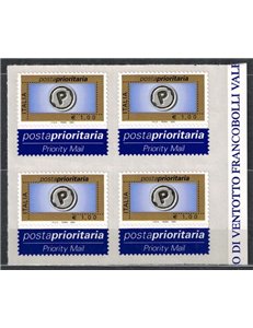 ITALY 2002 Priority mail € 1.00 in block of four MNH**