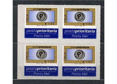 ITALIA 2003 Posta prioritaria € 1,00 in quartina MNH**