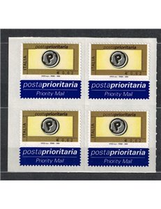 ITALY 2003 Priority mail € 0.62 in block of four MNH**