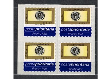 ITALY 2003 Priority mail € 0.62 in block of four MNH**