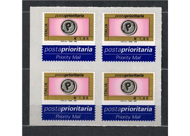 ITALIA 2003 Posta prioritaria € 1,86 in quartina MNH**