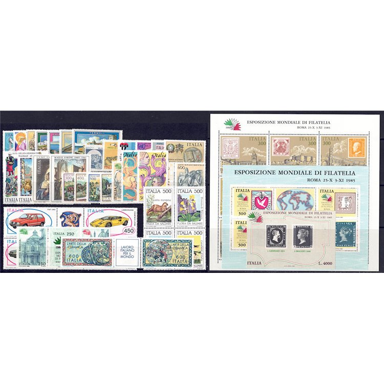 ITALIA 1985 Annata Completa 40v + 3 BF MNH**