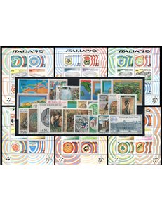 ITALY 1990 Complete Year 27v + 6 s/s MNH**