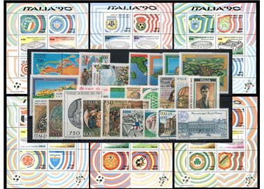 ITALIA 1990 Annata Completa 27v + 6 BF MNH**