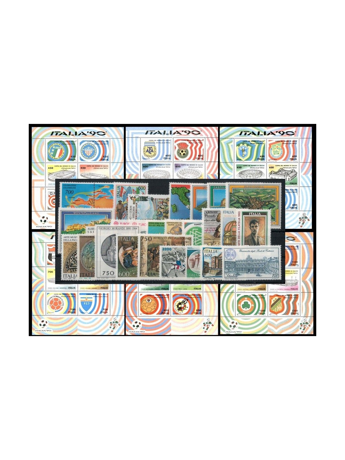 ITALY 1990 Complete Year 27v + 6 s/s MNH**