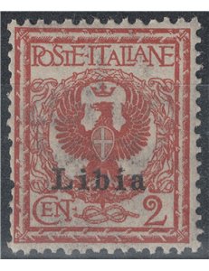 LIBYA 1912-17 2c brown red MNH**