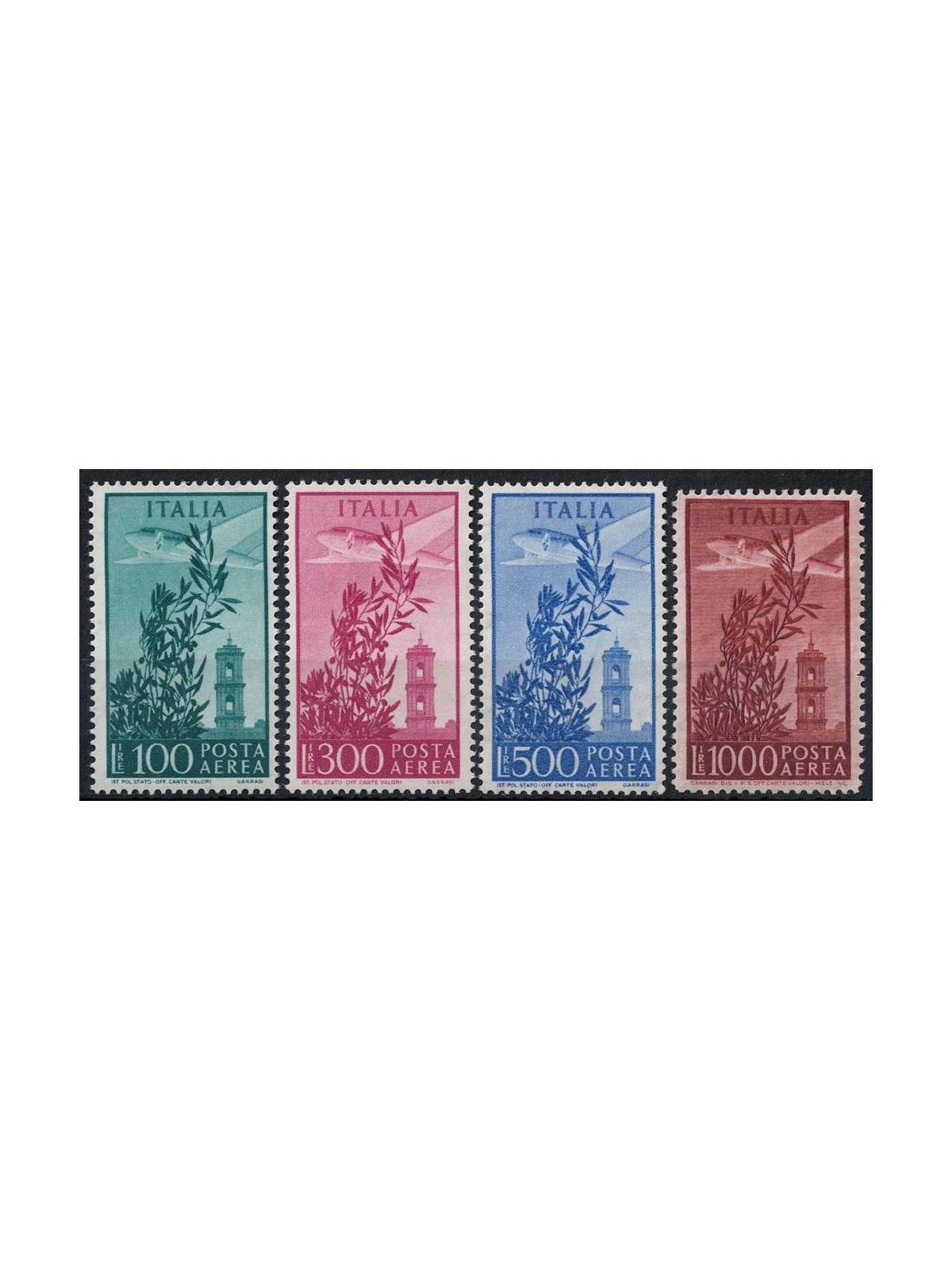 ITALY 1955 Campidoglio Tower (airmail) 4v MNH**