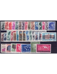 ITALY 1961 Complete Year no Gronchi Rosa 36v MNH**