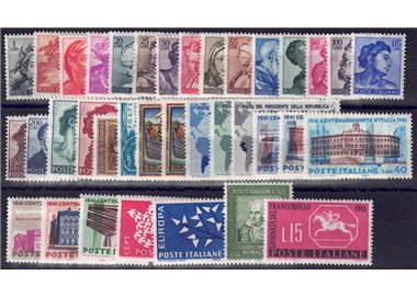 ITALY 1961 Complete Year no Gronchi Rosa 36v MNH**