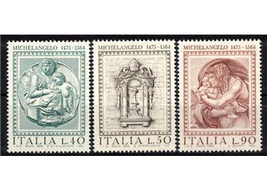 ITALY 1975 Michelangelo Buonarroti 3v MNH**