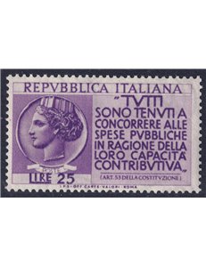 ITALY 1954 Income Tax Return MNH**