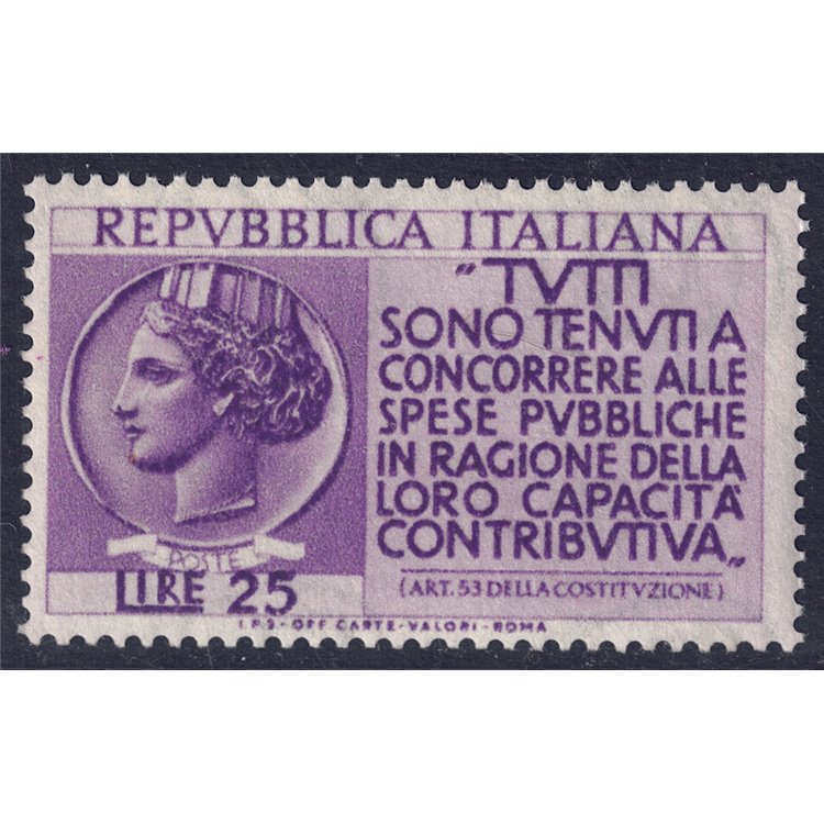 ITALIA 1954 Denuncia dei redditi MNH**