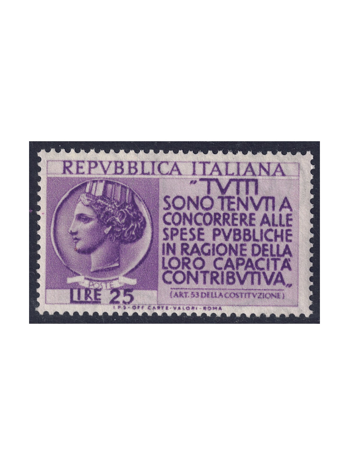 ITALY 1954 Income Tax Return MNH**