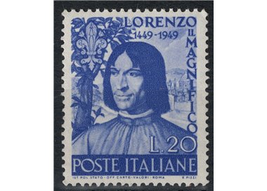 ITALIA 1949 Lorenzo il Magnifico MNH**