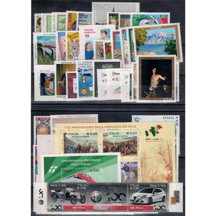 ITALY 2010 Complete year 56v + 4 s/s MNH**