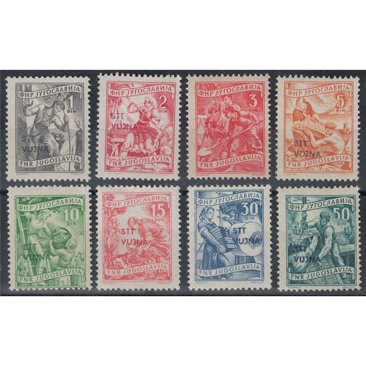 TRIESTE B 1953 Economia e industria 8v MNH**