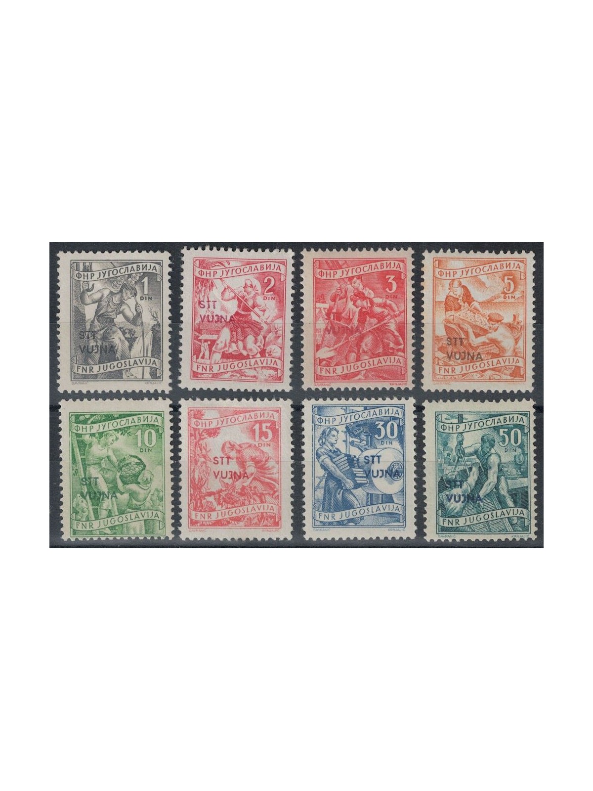 TRIESTE B 1953 Economy and industry 8v MNH**