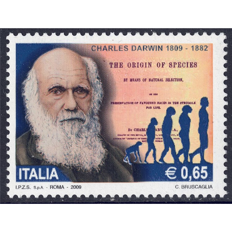 ITALIA 2009 Charles Darwin MNH**