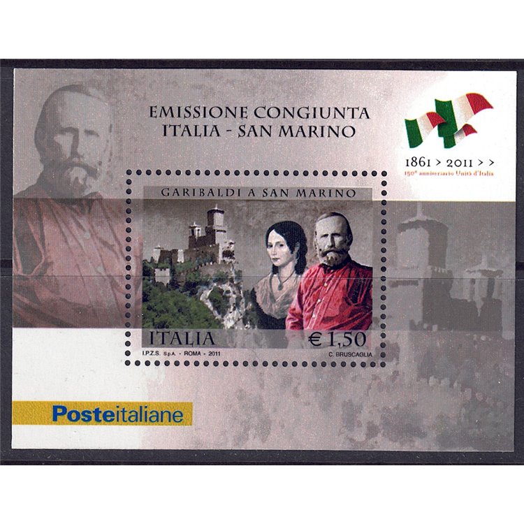 ITALY 2011 Giuseppe Garibaldi s/s MNH**