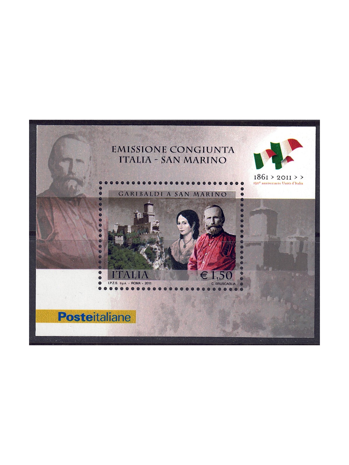 ITALIA 2011 Giuseppe Garibaldi BF MNH**